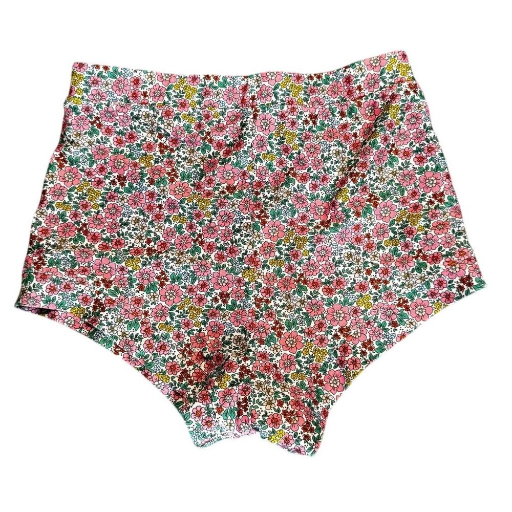 Lime Ricki Whimsy Retro Boy Floral High Waisted Bikini Bottoms Size Small